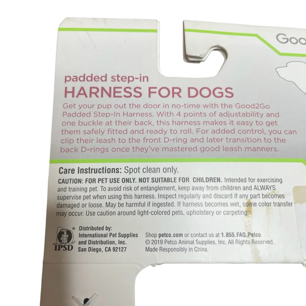 Good2go padded step-in harness for dogs size S